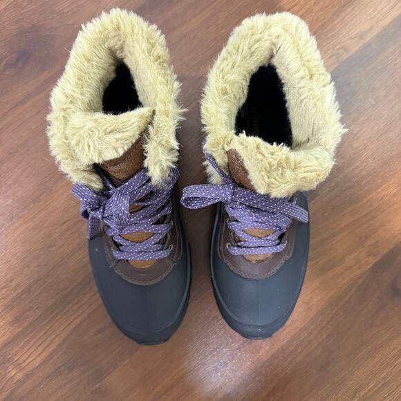 Merrell Fluorecein 6 Fur Lined Winter Snow Boots Chocolate Brown Hiking Sz 8 - Picture 3 of 8